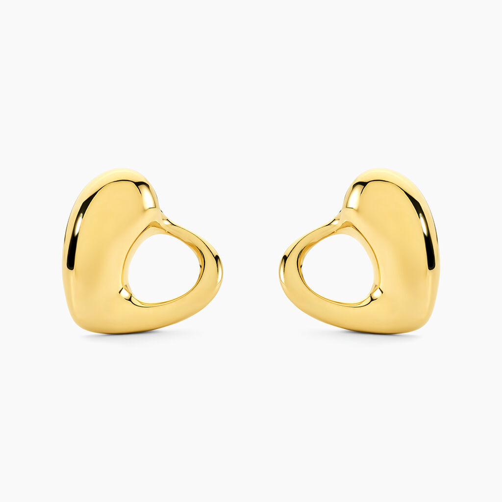 Boucles D'Oreilles Puces Doria Acier Jaune - Boucles d'oreilles fantaisie Femme | Histoire d&rsquo;Or
