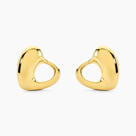 Boucles D'Oreilles Puces Doria Acier Jaune - Boucles d'oreilles fantaisie Femme | Histoire d&rsquo;Or