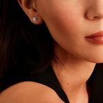 Boucles D'oreilles Puces Argent Blanc Laureto Oxydes De Zirconium - Boucles d'oreilles fantaisie Femme | Histoire d&rsquo;Or
