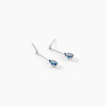 Boucles D'oreilles Pendantes Goutte Or Blanc Topaze Bleu London - Boucles d'oreilles pendantes Femme | Histoire d&rsquo;Or