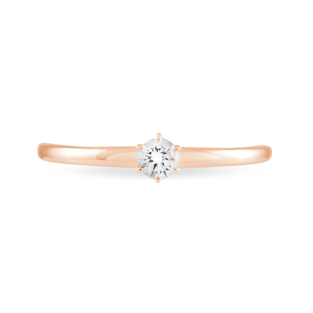 Bague Solitaire Natalia Or Rose Diamant - Bagues solitaires Femme | Histoire d&rsquo;Or