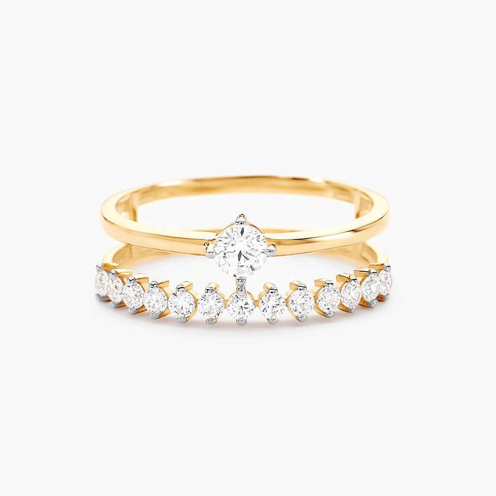 Bague Dolfina Or Jaune Oxyde De Zirconium - Bagues solitaires Femme | Histoire d&rsquo;Or