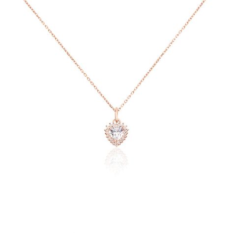 Collier Calvi Argent Rose Oxyde De Zirconium - Colliers Coeur Femme | Histoire d’Or