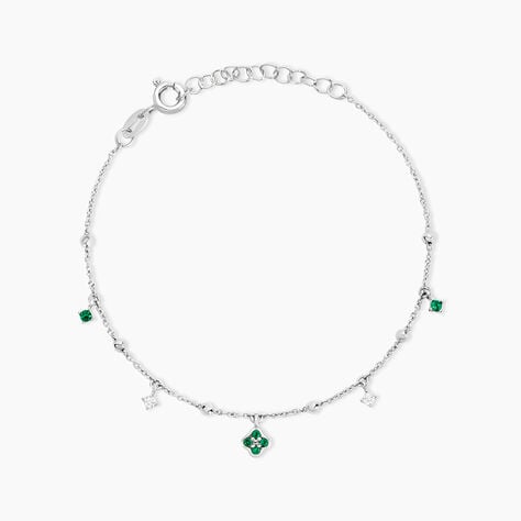 Bracelet Clova Argent Blanc Oxyde De Zirconium Pierre De Synthese - Bracelets Femme | Histoire d&rsquo;Or