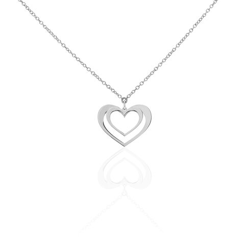 Collier Clarra Argent Blanc - Colliers Coeur Femme | Histoire d’Or