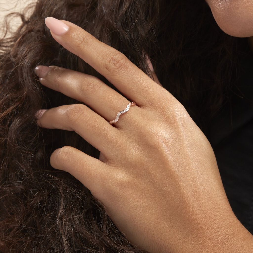 Bague Jasmyn Argent Rose Oxyde De Zirconium - Bagues avec pierre Femme | Histoire d’Or
