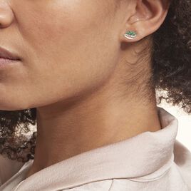 Boucles D'oreilles Puces Or Jaune  Sheelagh Emeraudes Diamants - Clous d'oreilles Femme | Histoire d’Or