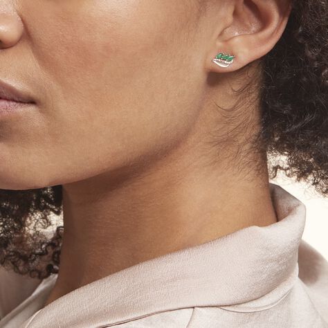 Boucles D'oreilles Puces Or Jaune  Sheelagh Emeraudes Diamants - Clous d'oreilles Femme | Histoire d’Or