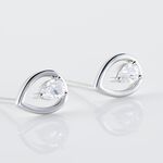 Boucles D'oreilles Puces Argent Blanc Temusio Oxydes De Zirconium - Boucles d'oreilles fantaisie Femme | Histoire d&rsquo;Or