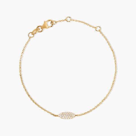 Bracelet Shiny Bold Plaqu&eacute; Or Jaune Oxyde De Zirconium - Bracelets Pierre Femme | Histoire d&rsquo;Or