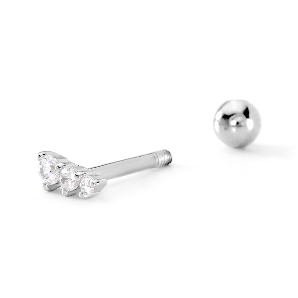Piercing D'oreille Unitaire Delphie Argent Blanc Oxyde De Zirconium - Piercings d'oreilles Femme | Histoire d&rsquo;Or