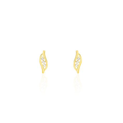 Boucles D'oreilles Puces Caline Or Jaune Diamant - Clous d'oreilles Femme | Histoire d’Or