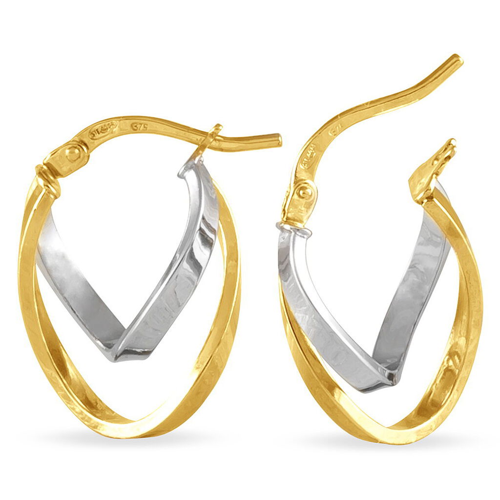 Cr&eacute;oles Aubrey Or Bicolore - Boucles d'oreilles cr&eacute;oles Femme | Histoire d&rsquo;Or