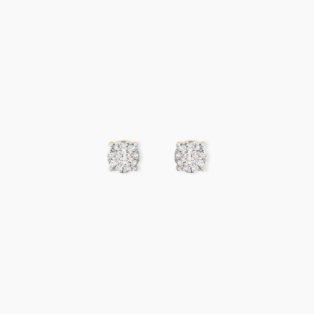 Boucles D'oreilles Puces Artemis Or Jaune Diamants - Clous d'oreilles Femme | Histoire d&rsquo;Or