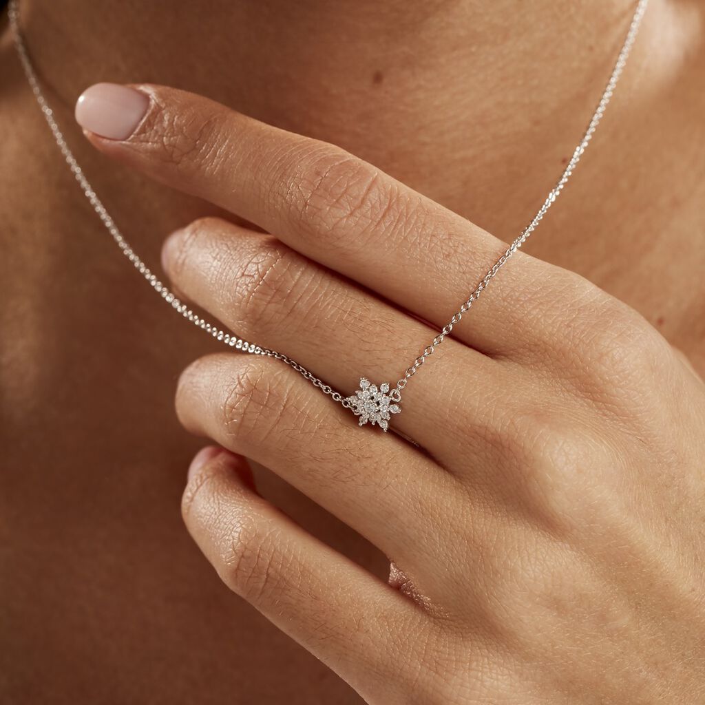 Collier Cyriac Argent Blanc Oxyde De Zirconium - Colliers fantaisie Femme | Histoire d’Or