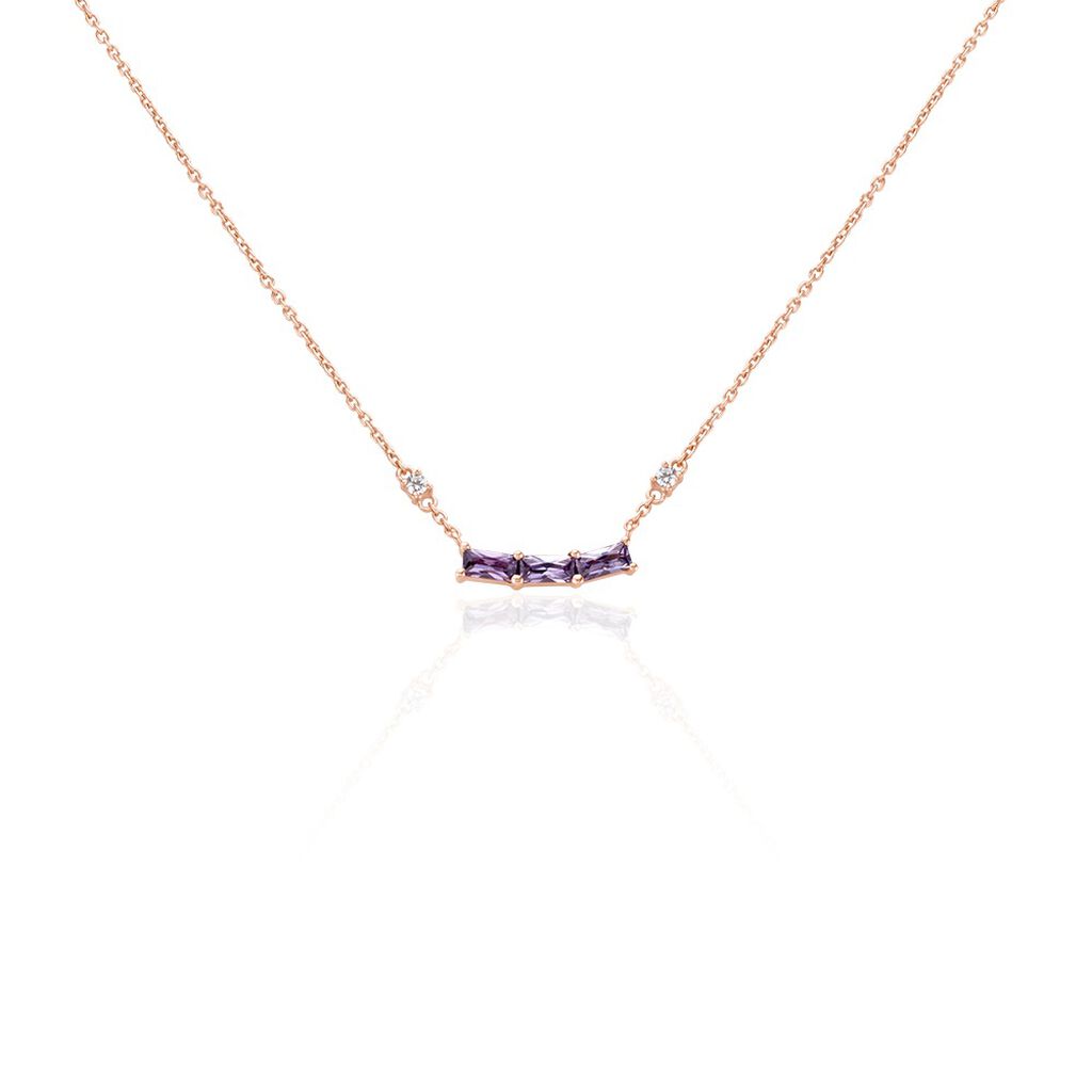Collier Purple Mood Argent Rose Oxyde De Zirconium - Colliers fantaisie Femme | Histoire d’Or