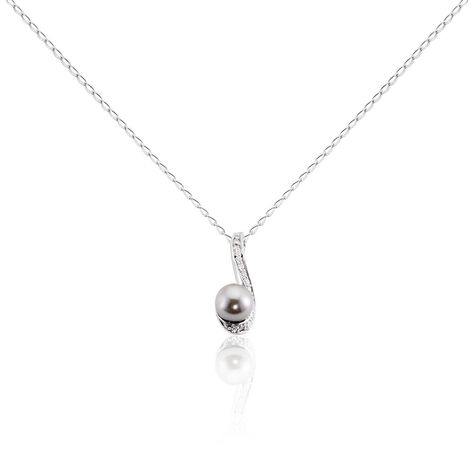 Collier Armance Argent Blanc Perle D'imitation Oxyde - Colliers Femme | Histoire d’Or