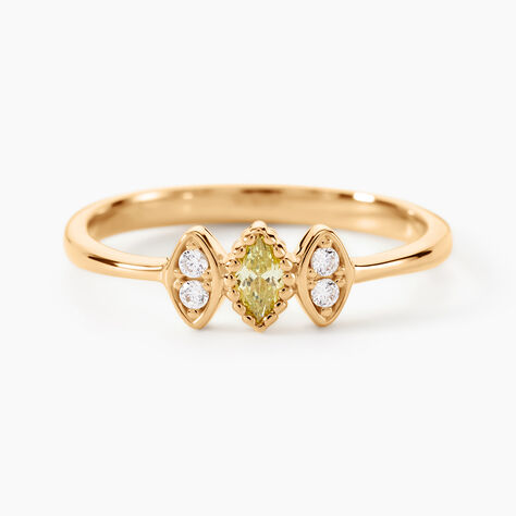 Bague Nyxanne Plaqu&eacute; Or Jaune Oxyde De Zirconium - Bagues solitaires Femme | Histoire d&rsquo;Or