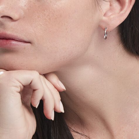 Créoles Argent Blanc Linnette Oxydes De Zirconium - Boucles d'oreilles créoles Femme | Histoire d’Or
