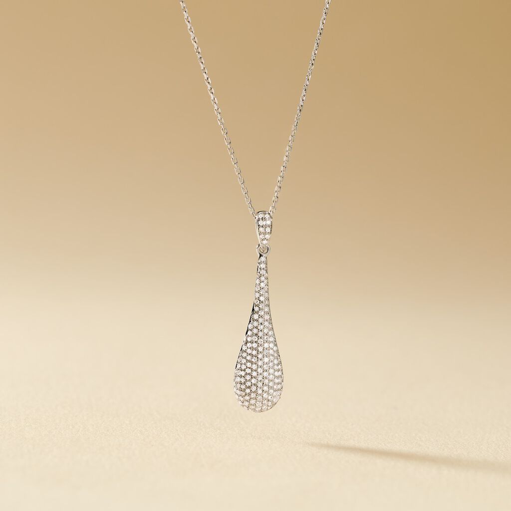 Collier Celine Or Blanc Diamant - Colliers Femme | Histoire d&rsquo;Or