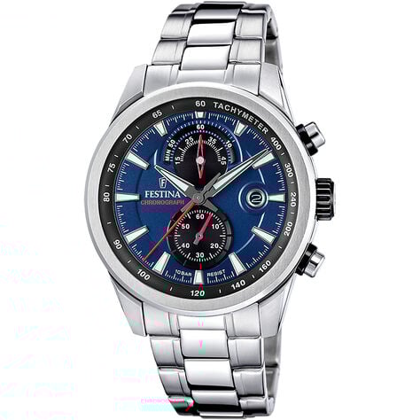 Montre Festina Timeless Chronograph Bleu - Montres Homme | Histoire d&rsquo;Or