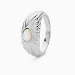 Bague Egerie Argent Blanc Nacre - Bagues solitaires Femme | Histoire d&rsquo;Or