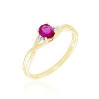 Bague Or Jaune Cassie Rubis Diamants