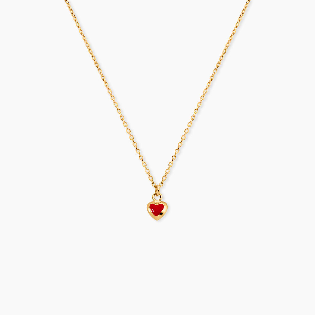 Collier Coralie Coeur Argent Dor&eacute; A L'Or 750/1000 - Colliers fantaisie Enfant | Histoire d&rsquo;Or