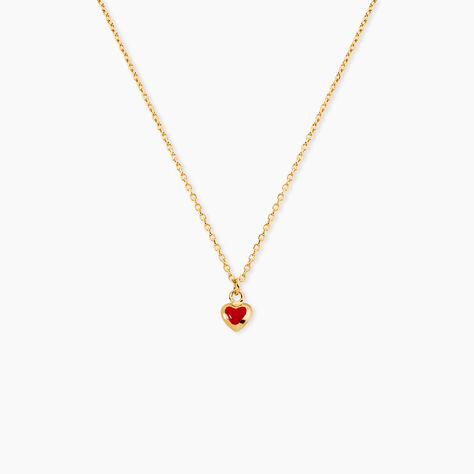 Collier Coralie Coeur Argent Dor&eacute; A L'Or 750/1000 - Colliers fantaisie Enfant | Histoire d&rsquo;Or
