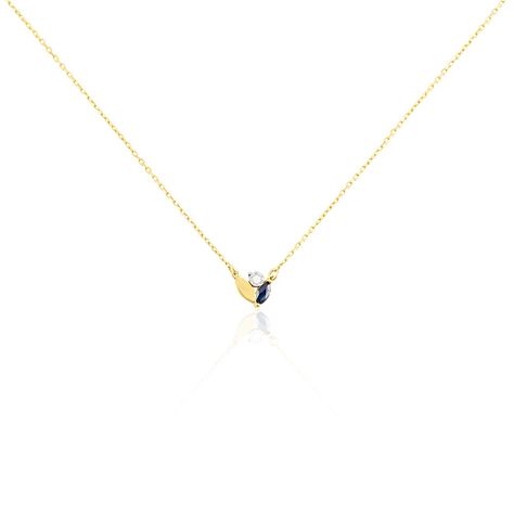 Collier Tameka Or Bicolore Saphir Diamant - Colliers Femme | Histoire d’Or