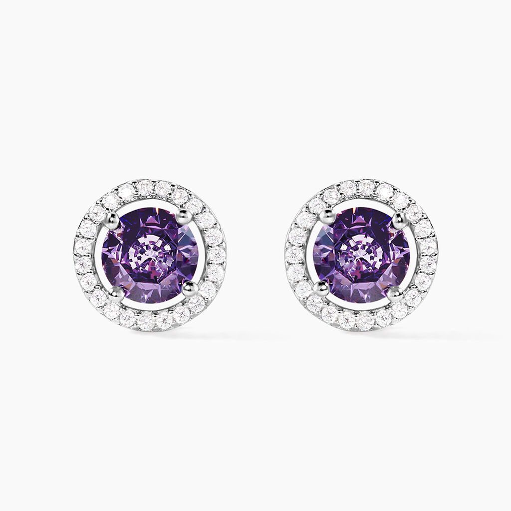 Boucles D'oreilles Puces Rio Argent Blanc Oxyde - Boucles d'oreilles fantaisie Femme | Histoire d&rsquo;Or