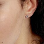 Boucles D'oreilles Puces Salona Or Blanc Topaze - Clous d'oreilles Femme | Histoire d&rsquo;Or