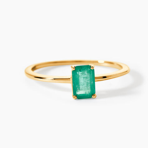 Bague Solitaire Ethalyn Or Jaune Emeraude - Bagues solitaires Femme | Histoire d&rsquo;Or