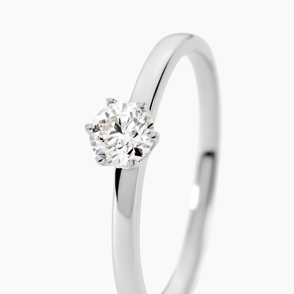 Bague Solitaire Natalia Pl Platine Blanc Diamant - Bagues solitaires Femme | Histoire d&rsquo;Or