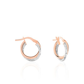 Créoles Maelia Or Bicolore - Boucles d'oreilles créoles Femme | Histoire d’Or