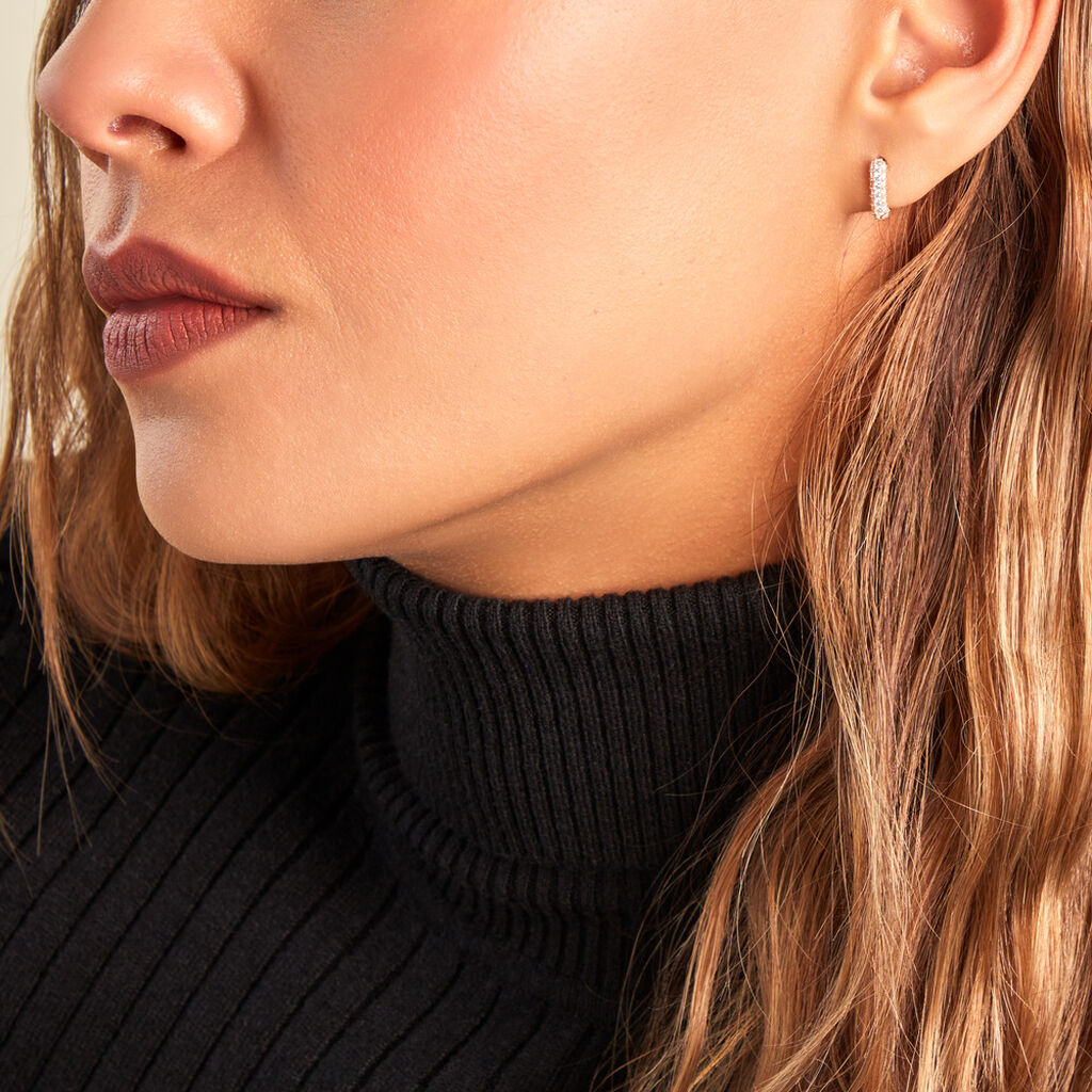 Créoles Alexus Or Jaune Oxyde De Zirconium - Boucles d'oreilles créoles Femme | Histoire d’Or