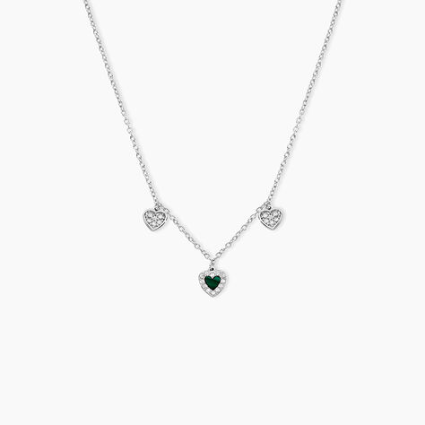 Collier Serment D'Argent Argent Blanc Malachite Oxyde De Zirconium - Colliers fantaisie Femme | Histoire d&rsquo;Or