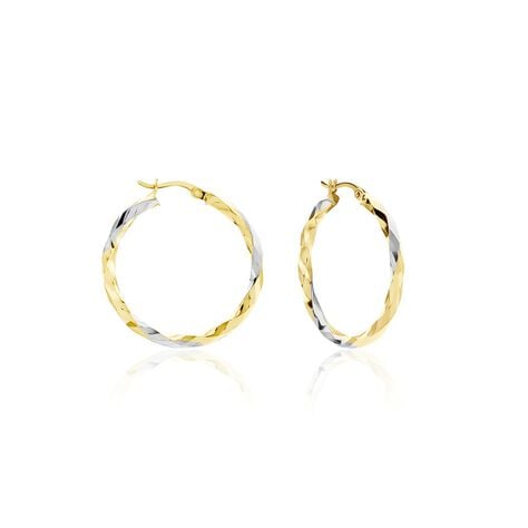 Créoles Ajinie Fil Rond Or Bicolore - Boucles d'oreilles créoles Femme | Histoire d’Or