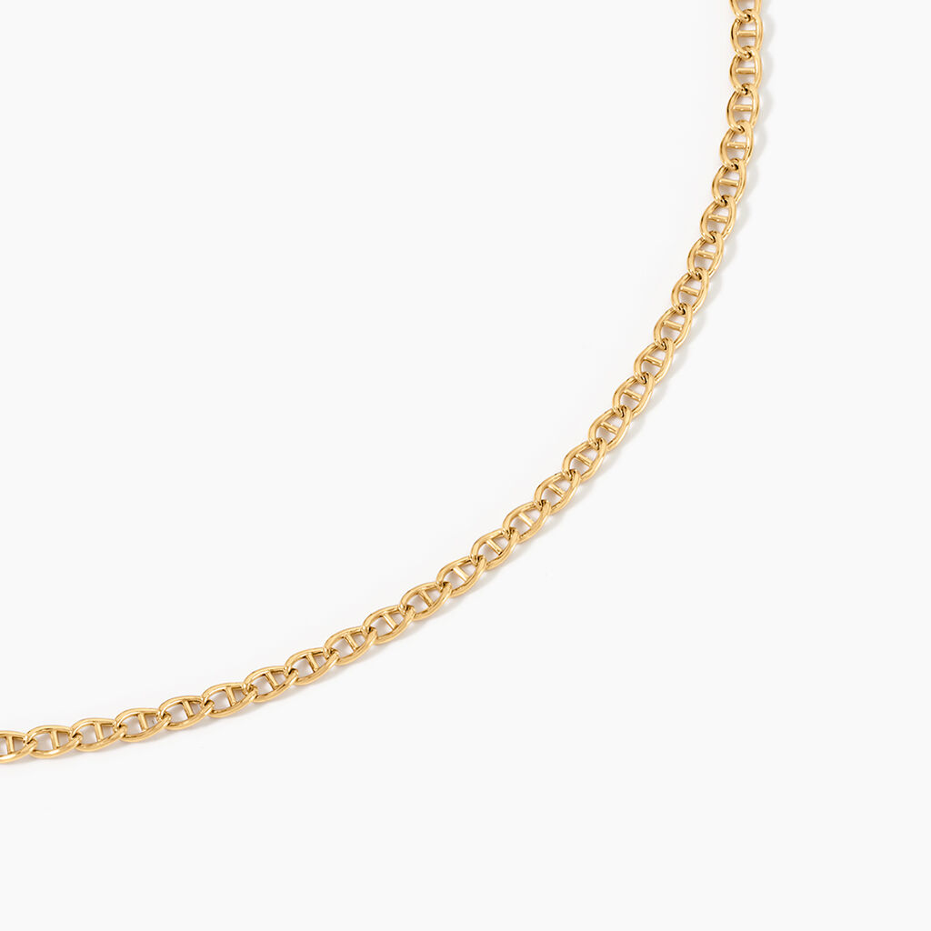 Collier Capucin Or Jaune Maille Marine Plate - Chaines Femme | Histoire d&rsquo;Or