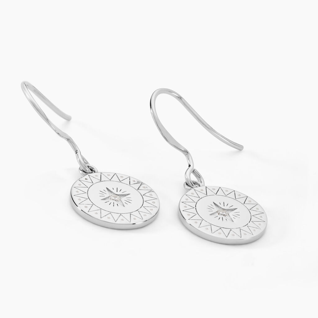 Créoles Isra Argent Blanc Oxyde De Zirconium - Boucles d'oreilles créoles Femme | Histoire d’Or