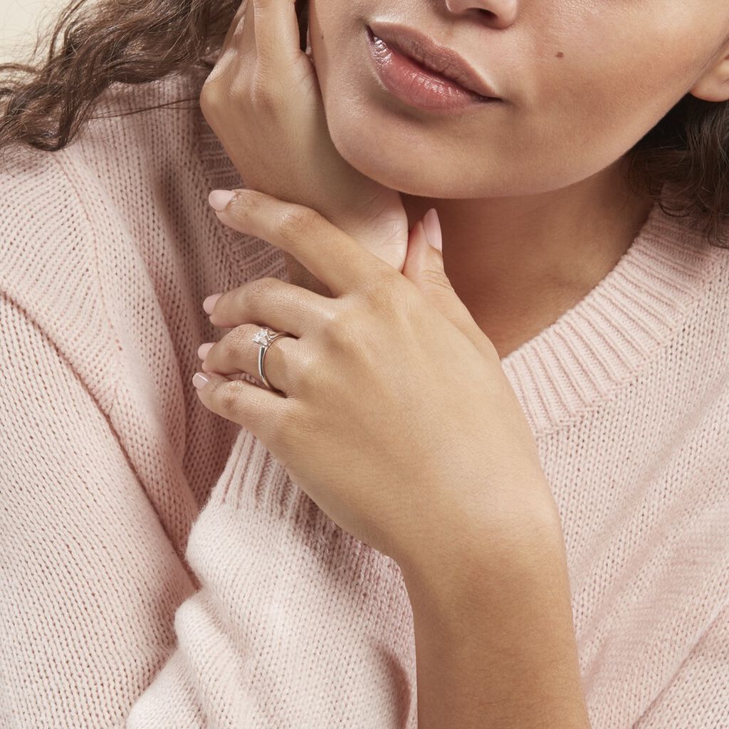 Bague Solitaire Samantha Or Blanc Diamant - Bagues solitaires Femme | Histoire d’Or