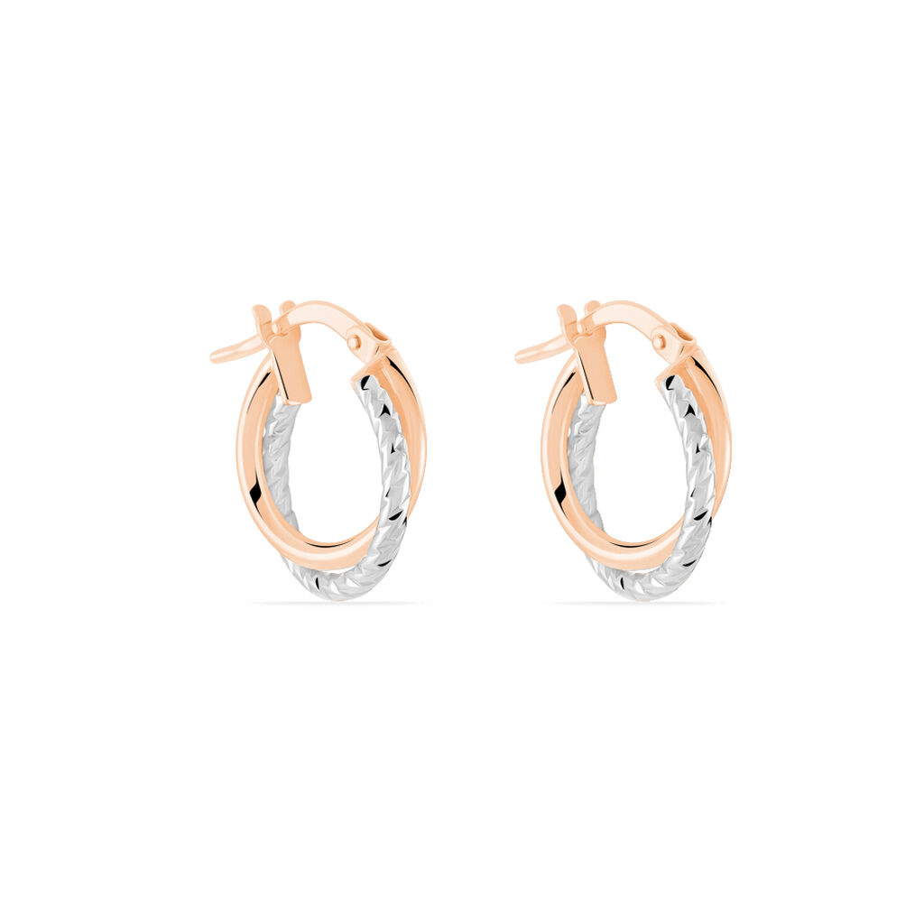 Créoles Maelia Or Bicolore - Boucles d'oreilles créoles Femme | Histoire d’Or