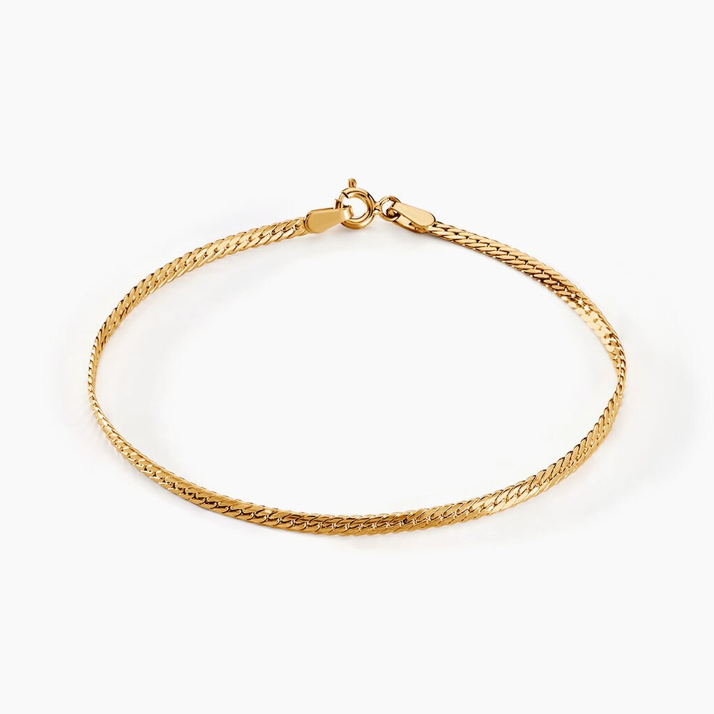 Bracelet Or Jaune Izel Maille Anglaise - Bracelets cha&icirc;ne Femme | Histoire d&rsquo;Or