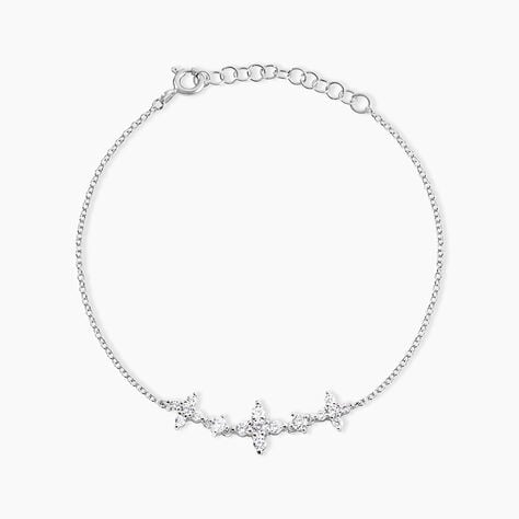 Bracelet Midnight Flower Argent Blanc Oxyde De Zirconium - Bracelets Femme | Histoire d’Or
