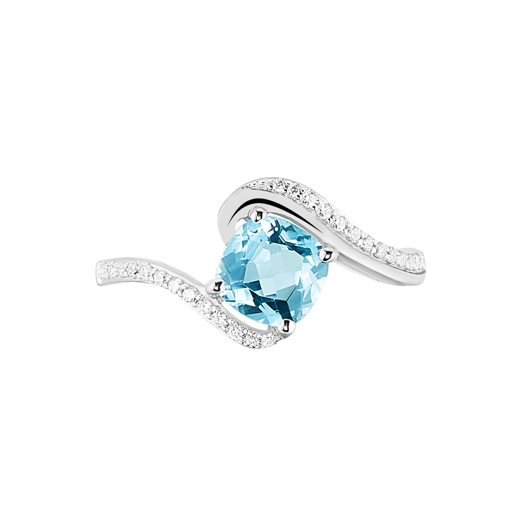 Bague Maria-serena Or Blanc Topaze Et Oxyde De Zirconium - Bagues solitaires Femme | Histoire d’Or