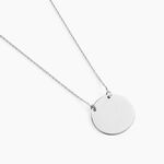 Collier Leana Pastille Gravable Or Blanc - Cadeaux de naissance Enfant | Histoire d&rsquo;Or