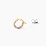Boucles D'Oreilles Puces Rimya Argent Dor&eacute; A L'Or 750/1000 Oxyde De Zirconium - Boucles d'oreilles fantaisie Enfant | Histoire d&rsquo;Or