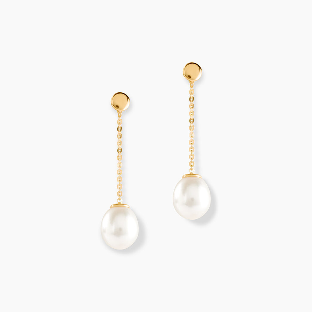 Boucles D'oreilles Pendantes Valera Or Jaune Perle De Culture - Boucles d'oreilles pendantes Femme | Histoire d&rsquo;Or
