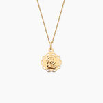 Pendentif Vierge Rond Dentelle Argent Dor&eacute; A L'Or 750/1000 - Pendentifs Communion Femme | Histoire d&rsquo;Or