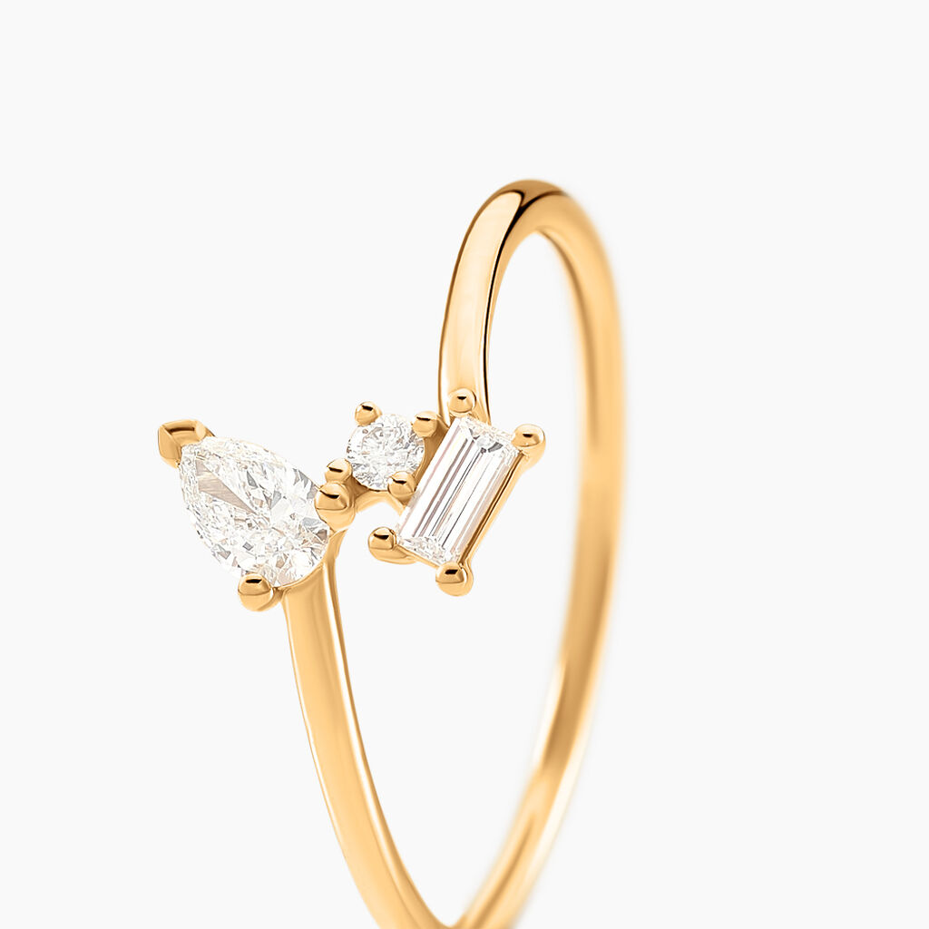 Bague Ptolema Or Jaune Diamant Synth&eacute;tique - Bagues solitaires Femme | Histoire d&rsquo;Or